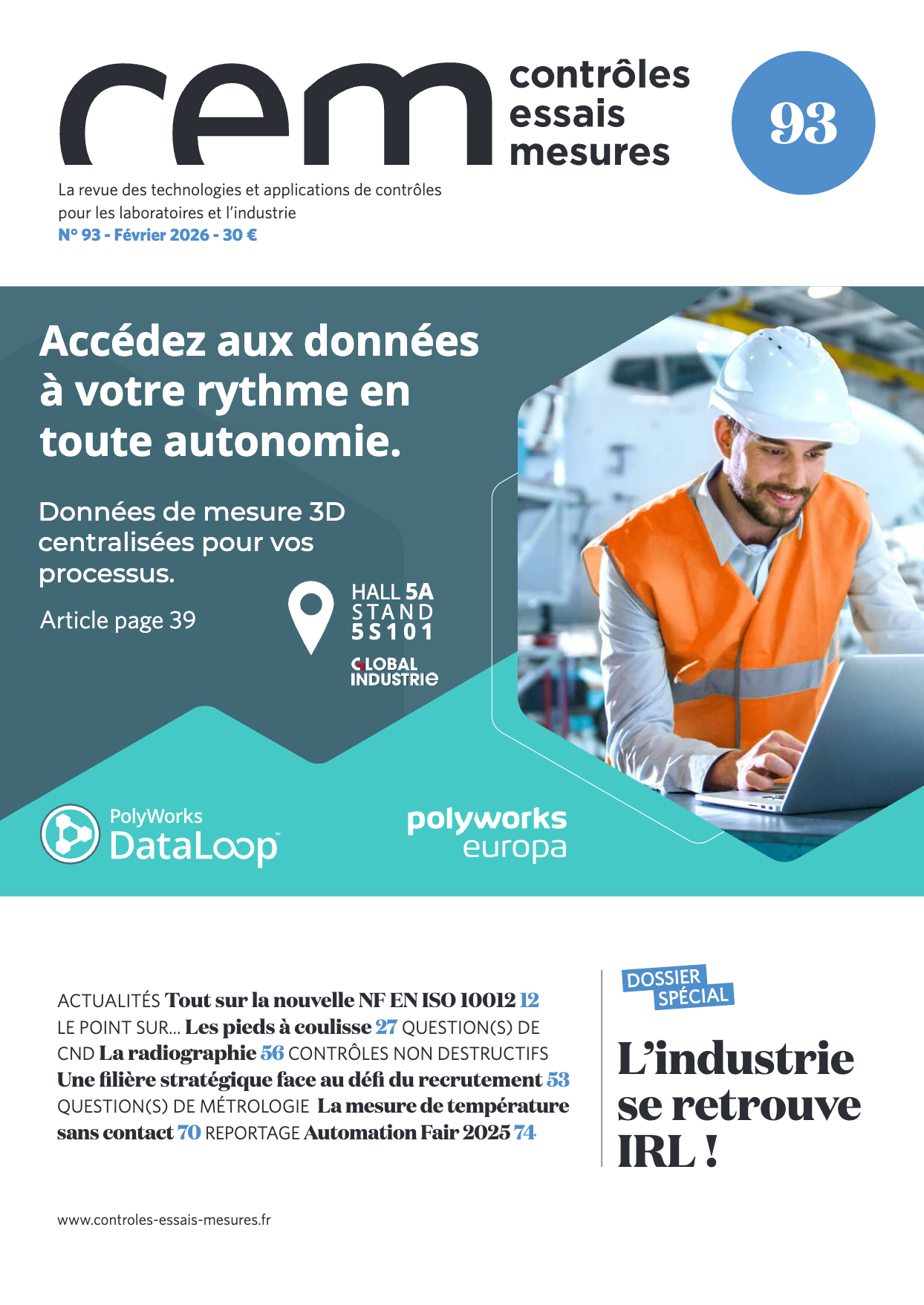Couverture – CEM n°93 - Dossier l'industrie se retrouve IRL