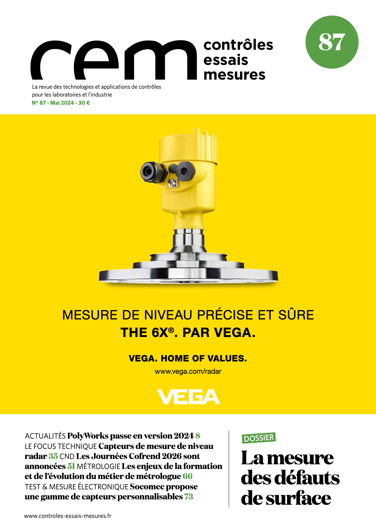 Couverture – Contrôles Essais Mesures n°87